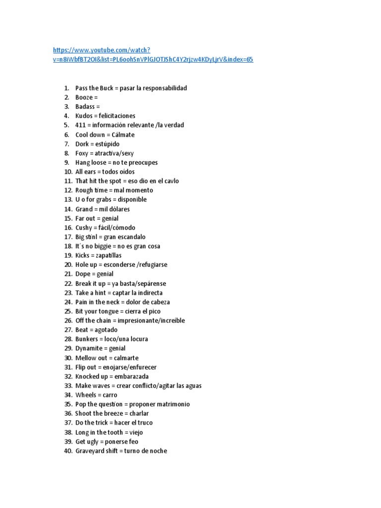 50 SLANG Que Usamos TODOS LOS DÍAS | PDF