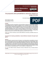 Educación Matemática en La Infancia: Una Propuesta Sobre Probabilidad en Educación Infantil Con Juegos de Mesa