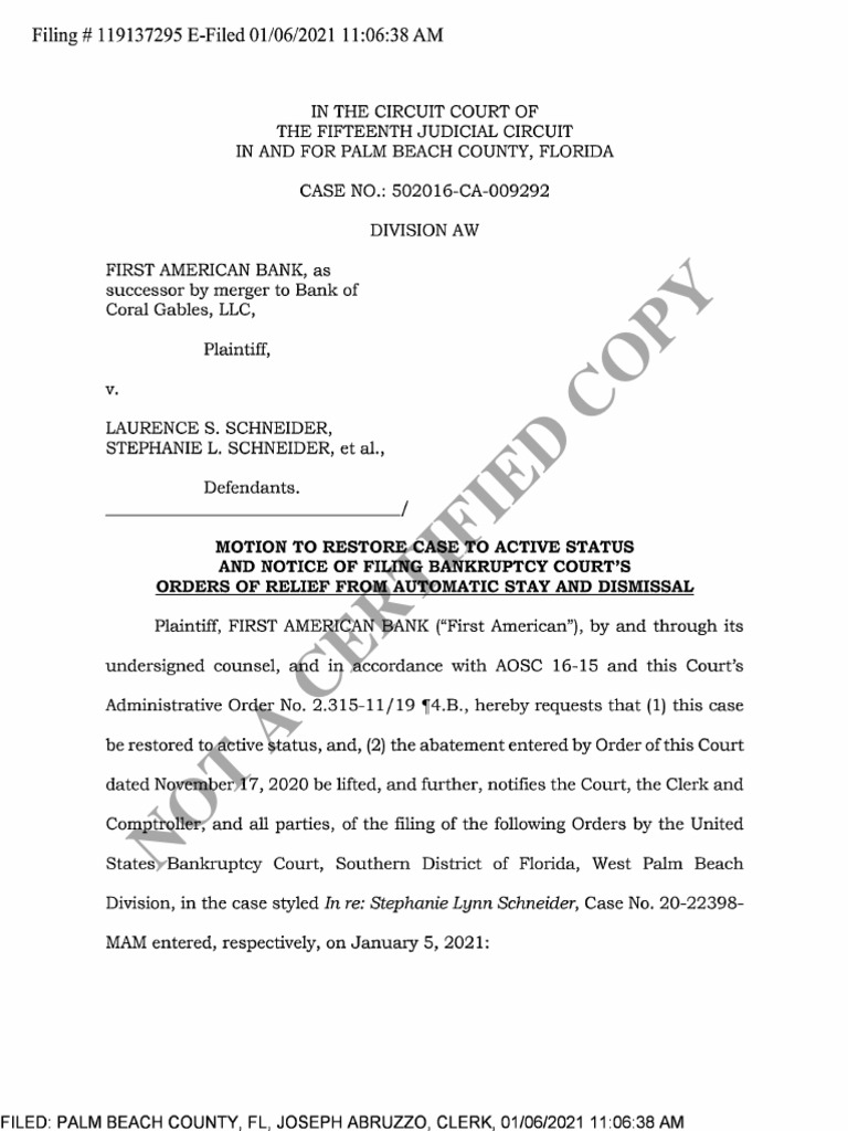 Motion To Restore To Calendar New York 