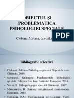Obiectul Și Problematica Psihologiei Speciale