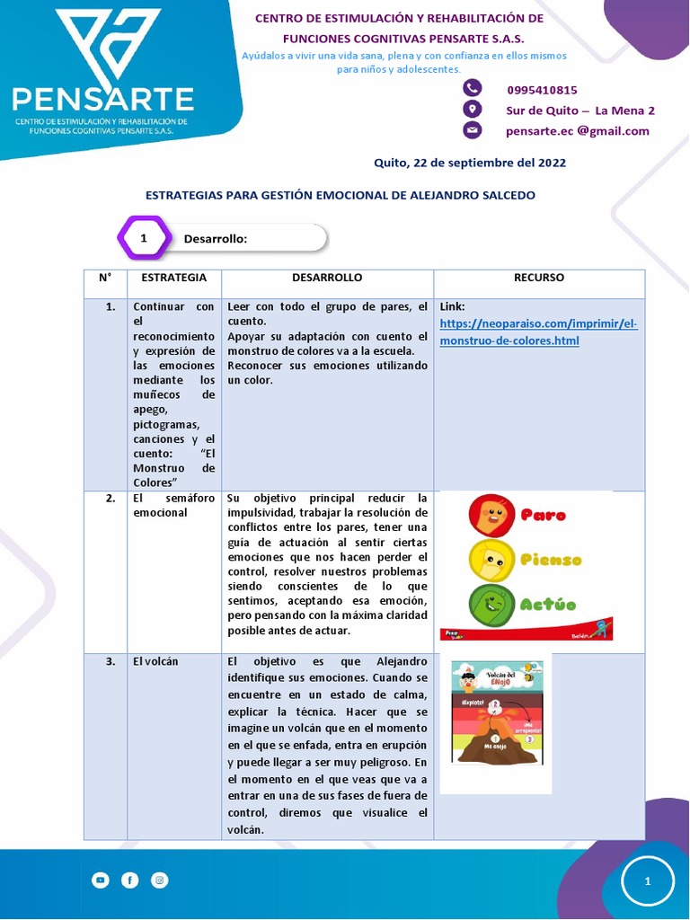 Estrategias de Gestión Emocional Infantil | PDF | Las emociones ...