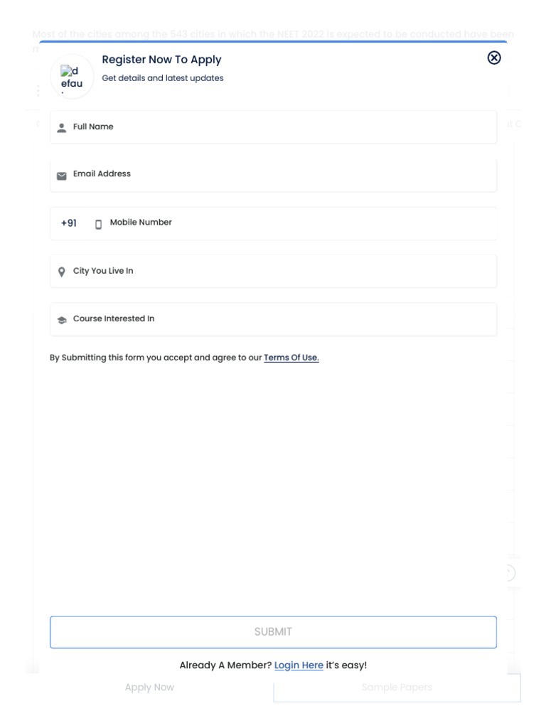 NEET Exam Centres 2022 Check Test Centers and Codes PDF