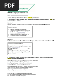 Business Partner B2+ Test Unit 2