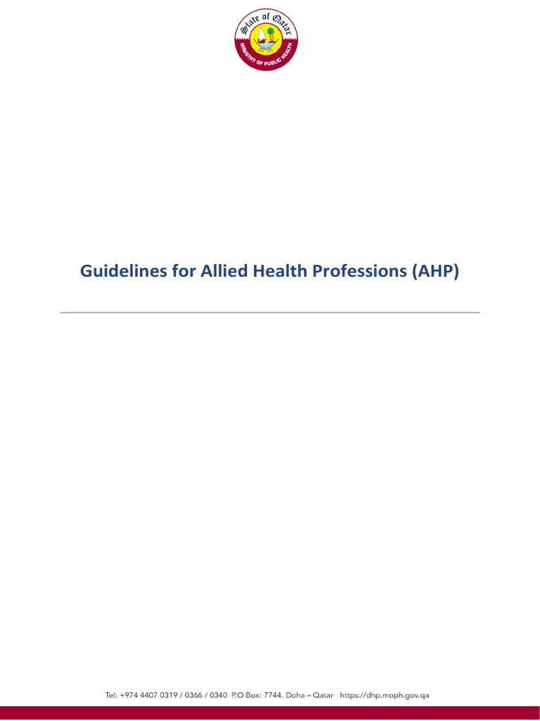 AHP Registration and Evaluation Guidelines | PDF