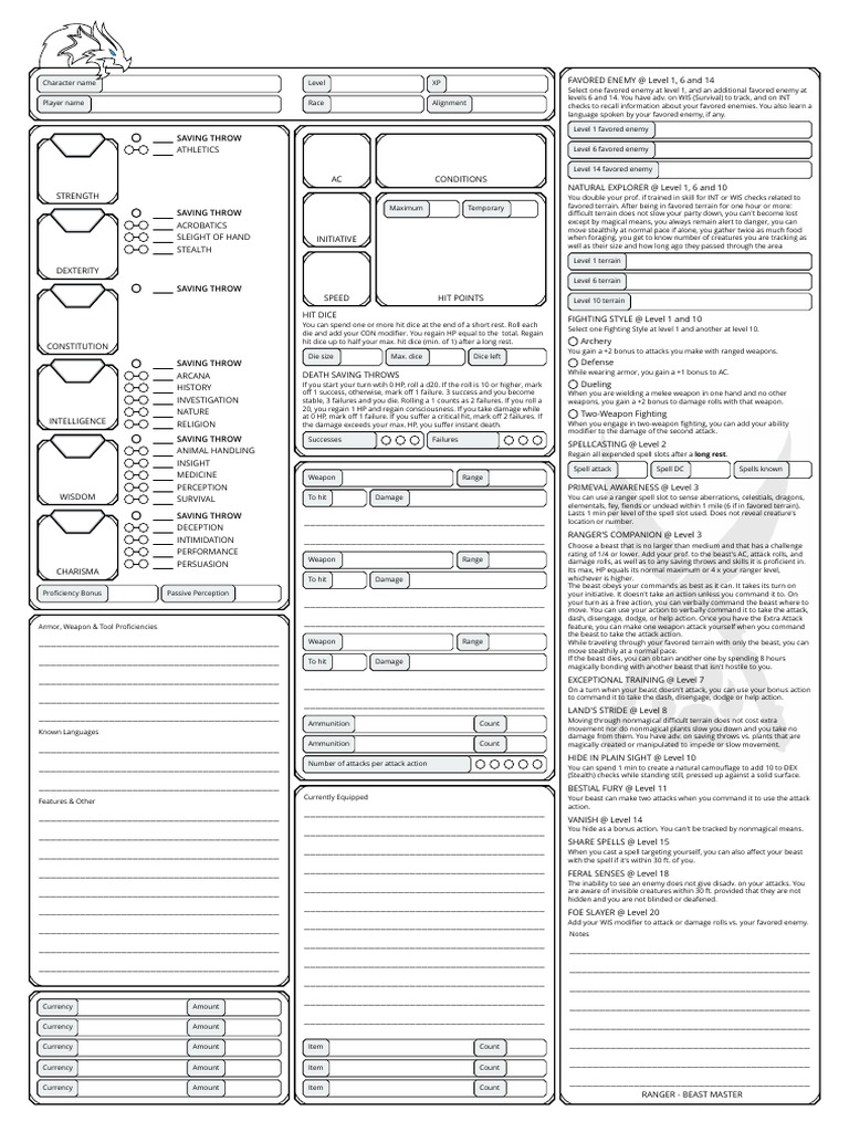 Ranger - Beast Master - V5.0 | PDF