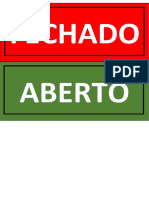 Placa de Fechado e Aberto