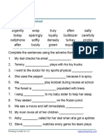 Grammar Worksheet Grade 3 Adverbs Sentences 1
