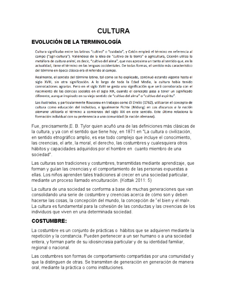 Cultura y Sus Elementos | Descargar gratis PDF | Sociedad | Tradiciones