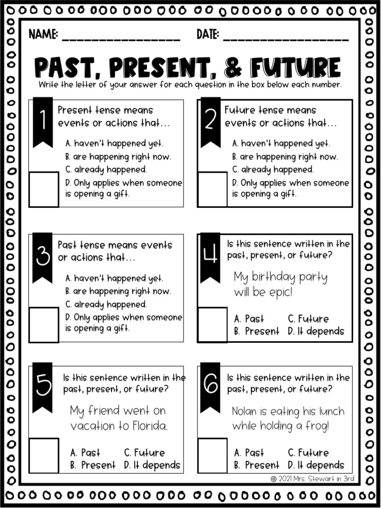 Z Day 4 Past, Present, & Future Quiz Printable Version PDF