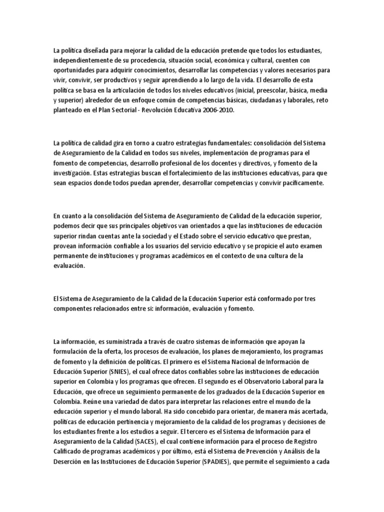 Aporte Aseguramiento de La Calidad | PDF | Educación más alta | Evaluación