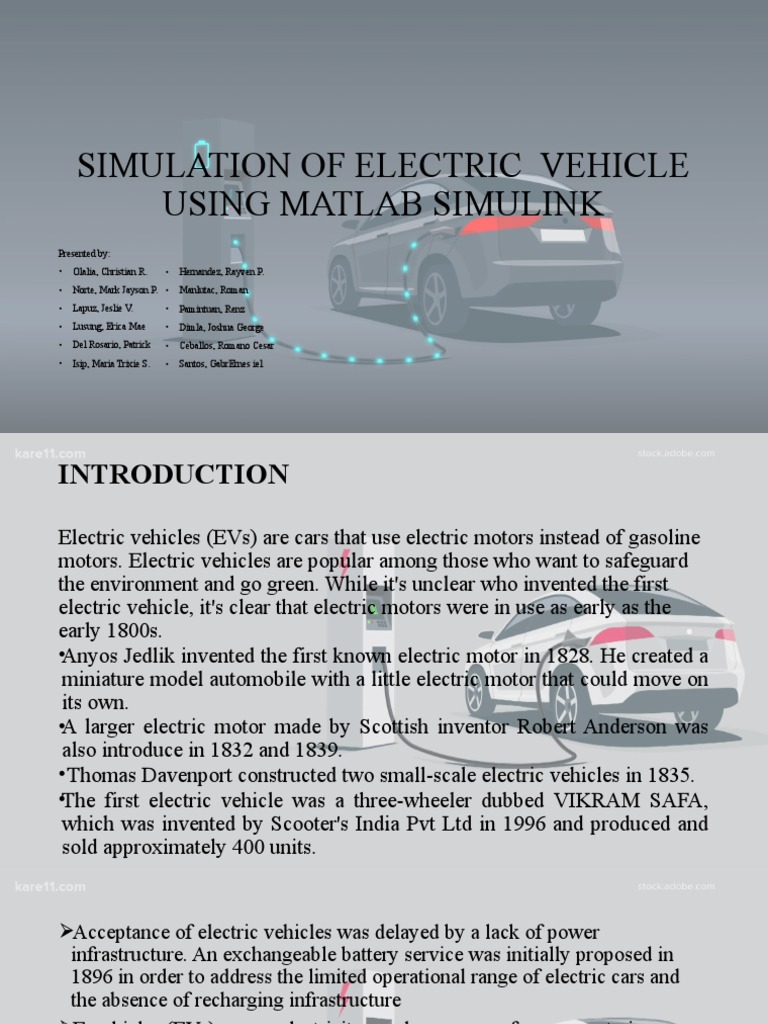 Electric Vehicle Simulation in MATLAB | PDF