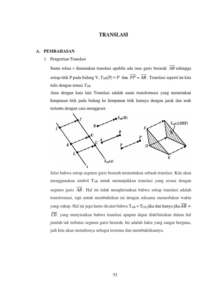 Pengertian dan Sifat Translasi Matematis | PDF | Metode & Bahan Ajar