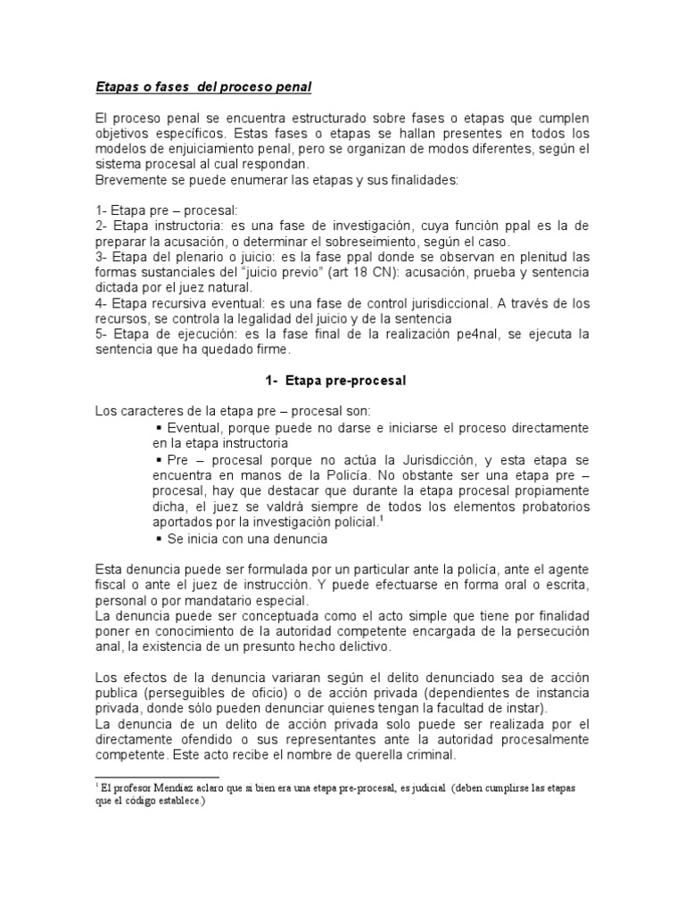 Etapas o Fases Del Proceso Penal | Descargar gratis PDF | Ley procesal ...