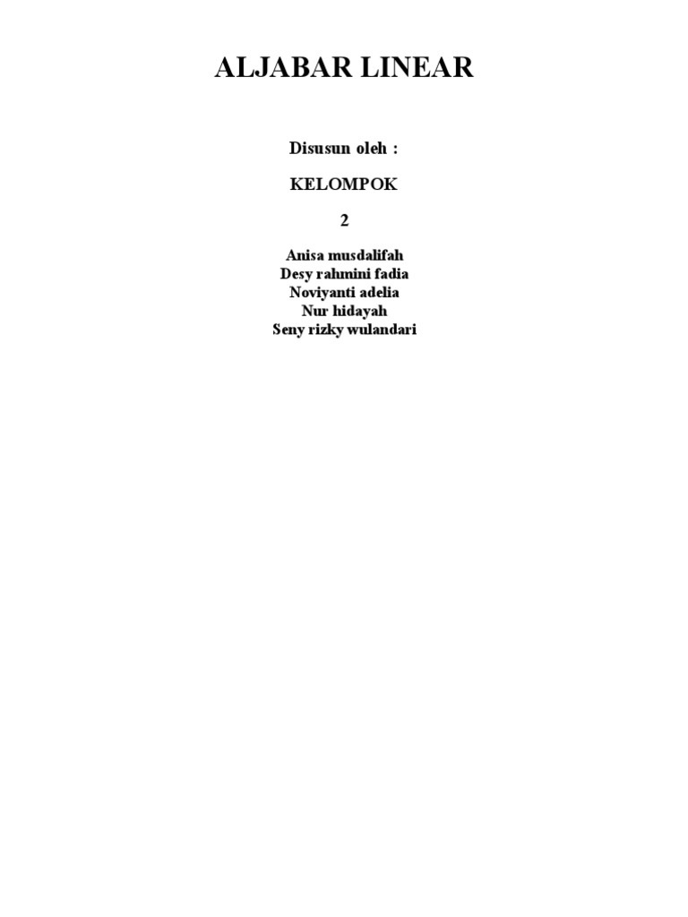 Aljabar Linear Basis Ortonotmal | PDF | Metode & Bahan Ajar