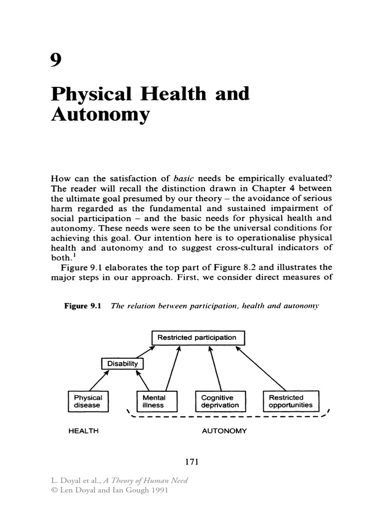 Physical Health and Autonomy Basic PDF Disability Autonomy