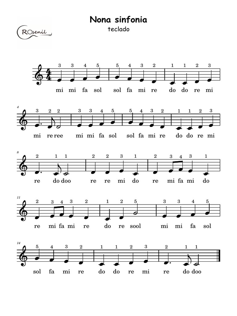 Nona Sinfonia Teclado PDF