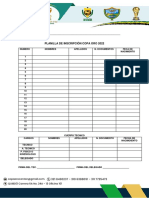 Planilla de Inscripcion Copa Oro 2022