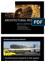 ARCH 512: Architectural Research Intro