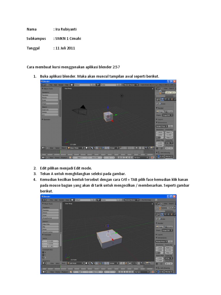 Membuat Gambar 3D Menggunakan Aplikasi Blender