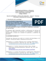 Guía de Actividades y Rúbrica de Evaluación - Unidad 2 - Tarea 2 - Técnicas de Conteo y Relaciones de Recurrencia