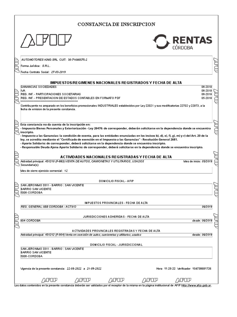 AFIP - Administración Federal de Ingresos Públicos-1 | PDF | Impuesto ...
