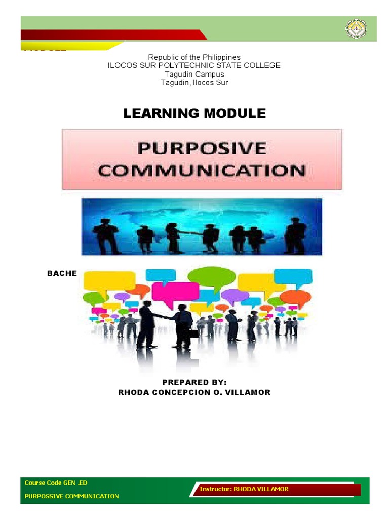 Purposive Communication Course Guide | PDF | Communication | Code