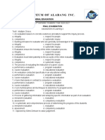 Assessment of Learning 2-FINAL EXAM-2nd Semester