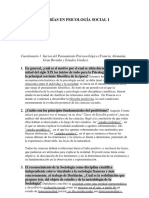 Inicios Del Pensamiento Psicosocilógico (Francia, Alemania