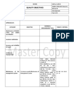 QM No. 8.2-R01 Quality Objectives