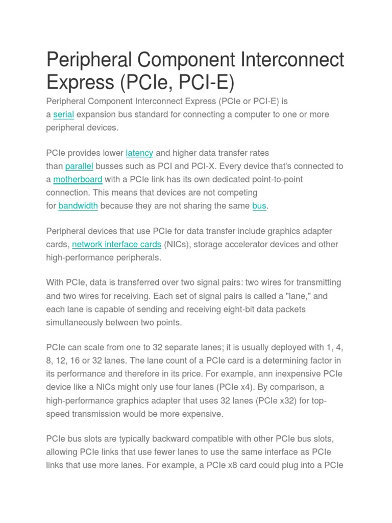 UNIT 3, Peripheral Component Interconnect Express PDF