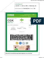 Citilink E-Boarding Pass for Flight from CGK to SRG