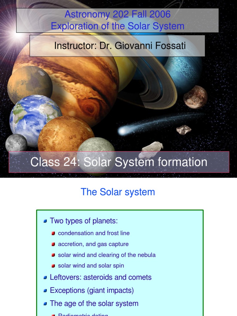 Solar System Formation Overview | PDF | Formation And Evolution Of The ...