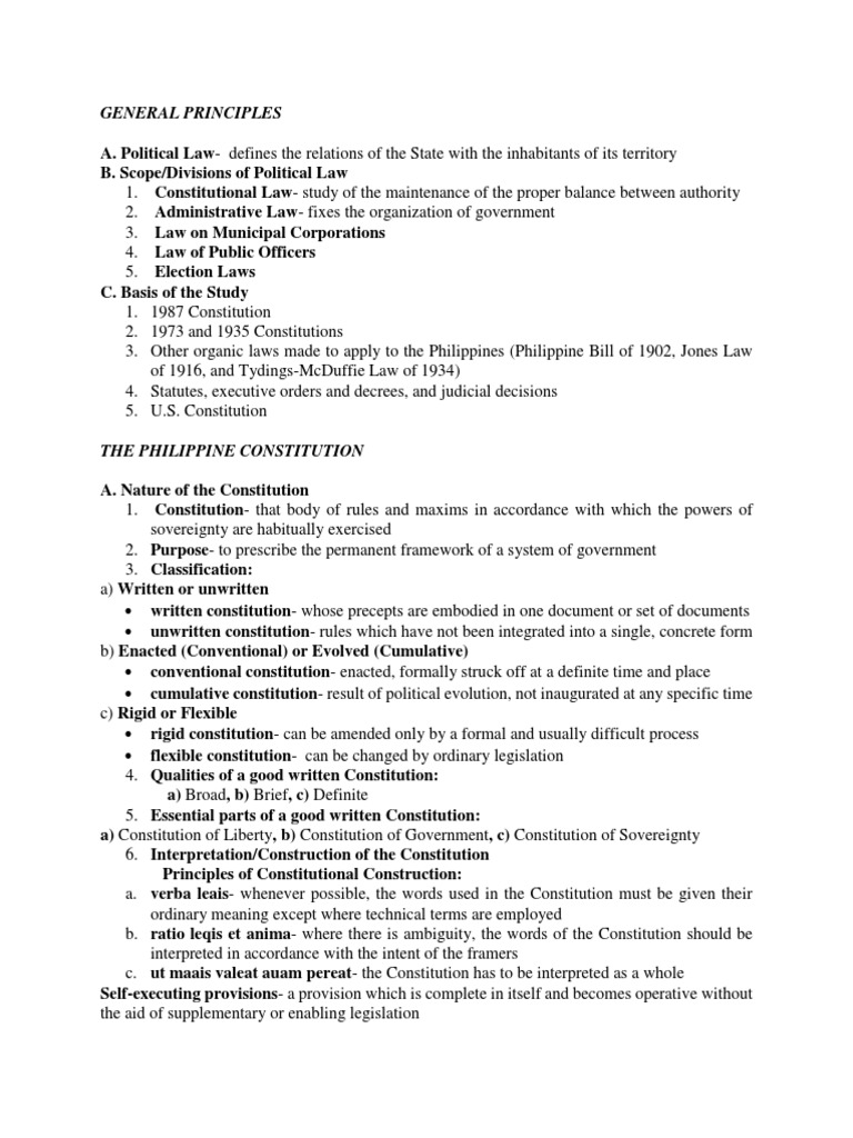 Overview of Philippine Political Law | PDF | Constitution | Judicial Review