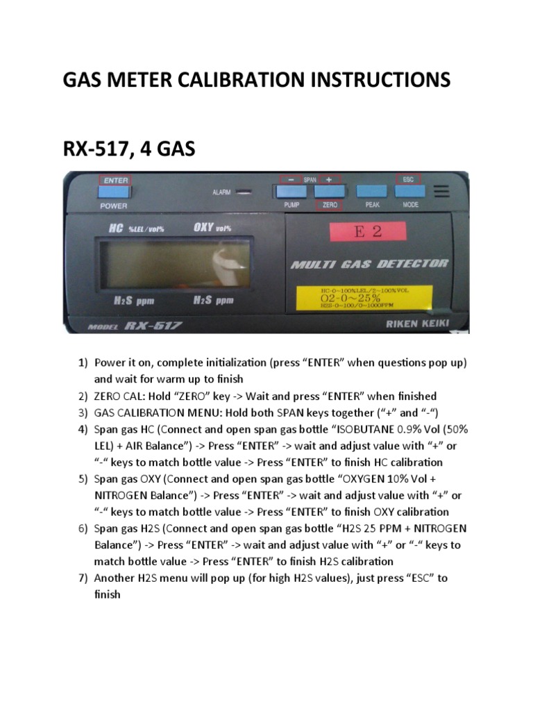 Gas Meter Calibration Instructions | PDF | Chemical Substances | Phases