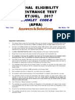 NEET (UG) 2017 National Eligibility Test Solutions