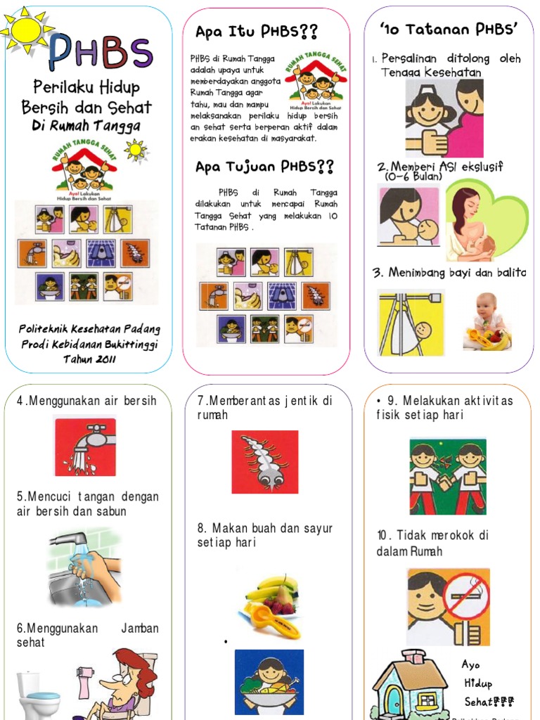 Leaflet PHBS untuk Rumah Tangga | PDF | Memasak, Makanan, & Anggur ...