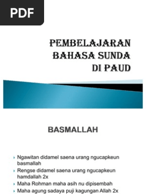 Pembelajaran Bahasa Sunda Di Paud