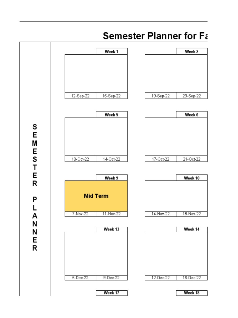Semester Planner Fall 2022 PG Programs | PDF