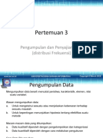 Pertemuan 3: Pengumpulan Dan Penyajian Data (Distribusi Frekuensi)