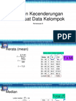 Ukuran Kecenderungan Memusat Data Kelompok: Pertemuan 9