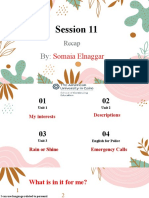 Session 11 - Recap. Somaia Elnaggar