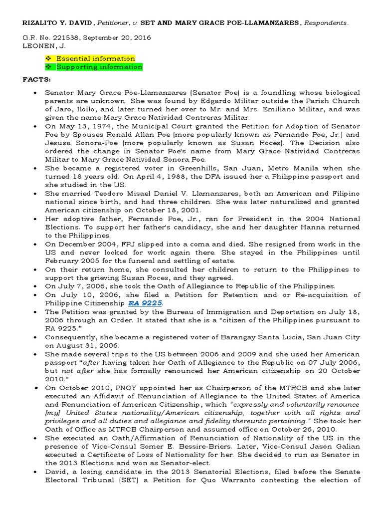 David v. Senate Electoral Tribunal | PDF | Politics | Law