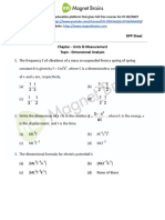 Foundation Course Physics - Units & Measurement - Dimensional Analysis DPP