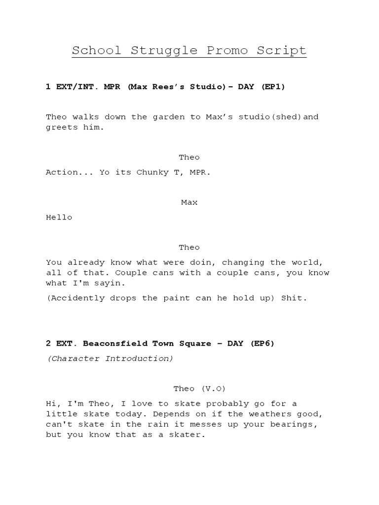 School Struggle Promo Script | PDF