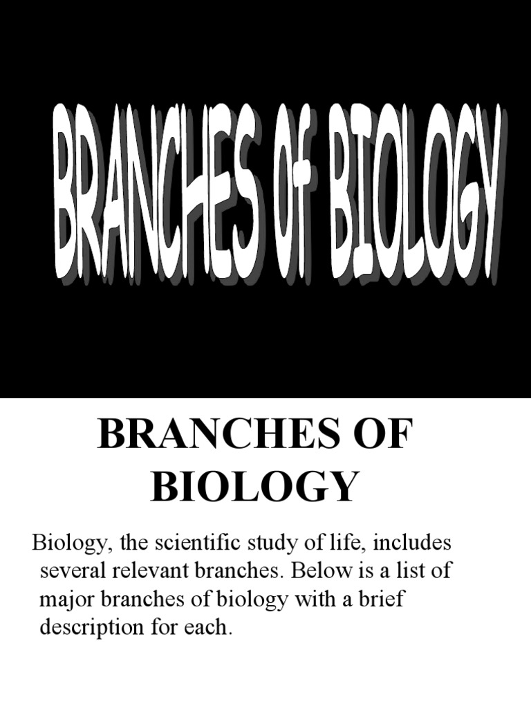 Branches of Biology PDF