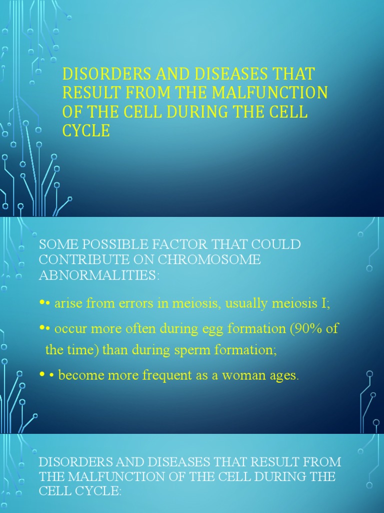 Cell Cycle Disorders and Chromosome Abnormalities | PDF | Chromosome ...