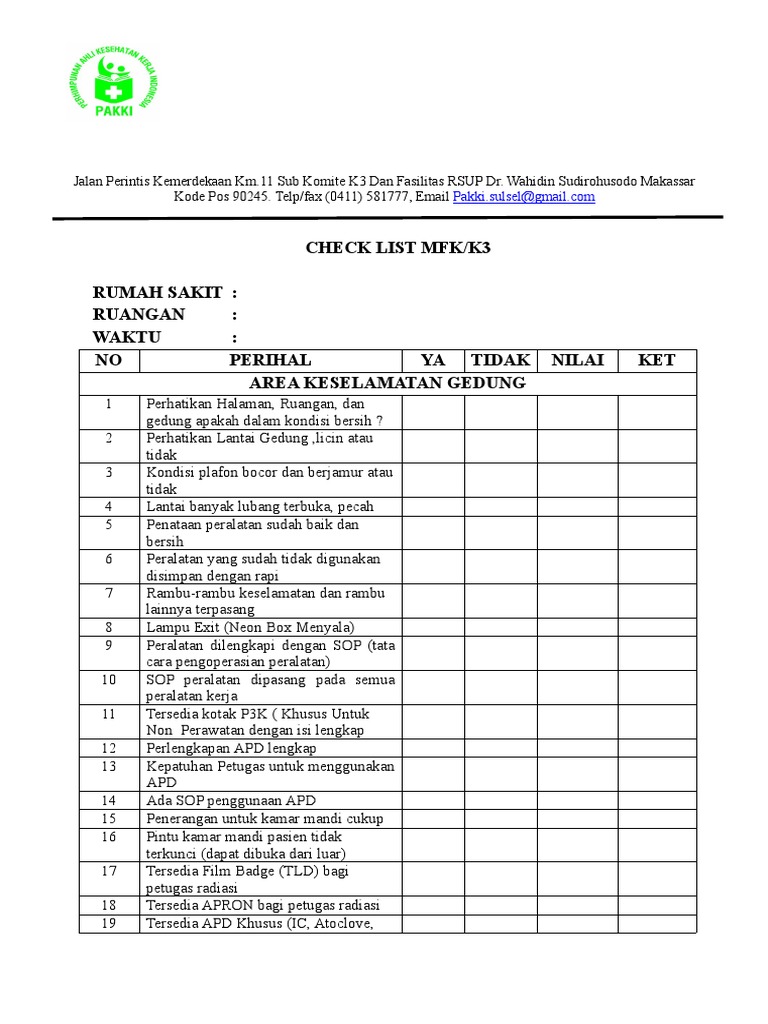 Check List MFK | PDF