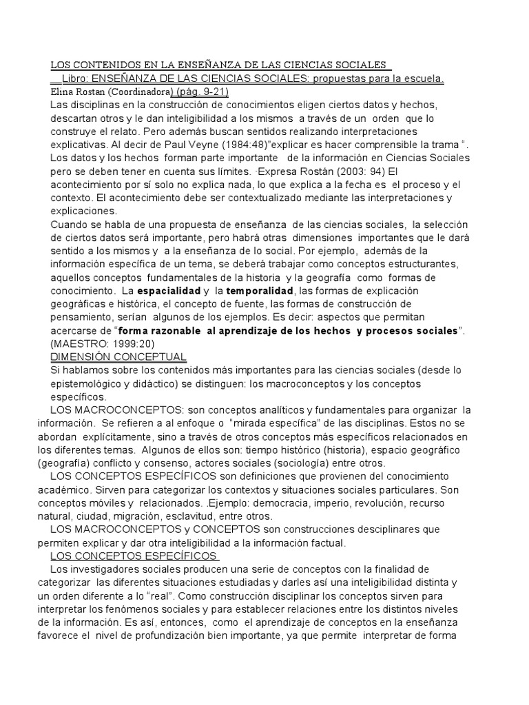 Enseñanza de conceptos en ciencias sociales | PDF | Método de enseñanza ...