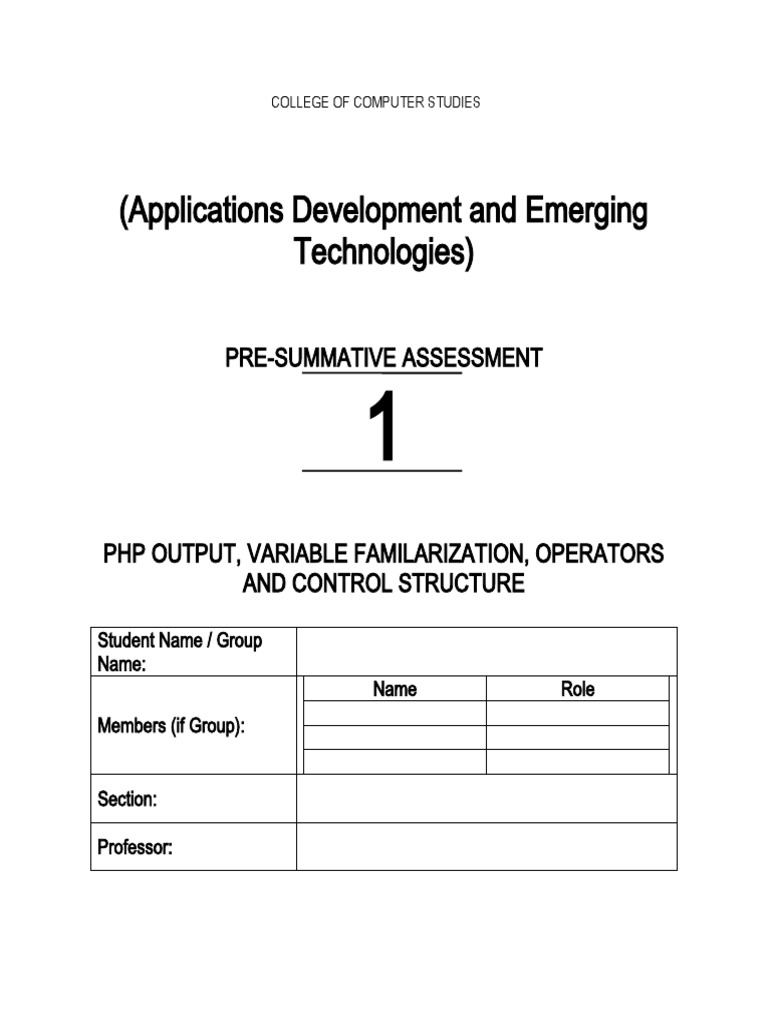 FA1 - Laboratory Exercise | PDF | Control Flow | Php