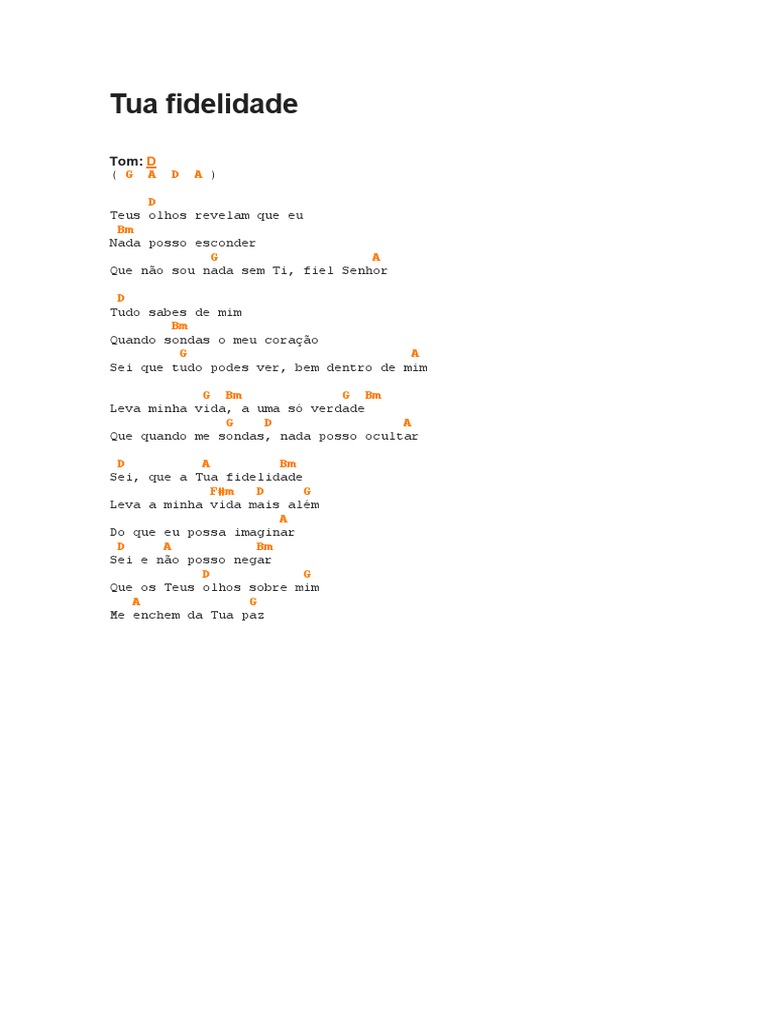 Tua fidelidade em tua presença PDF